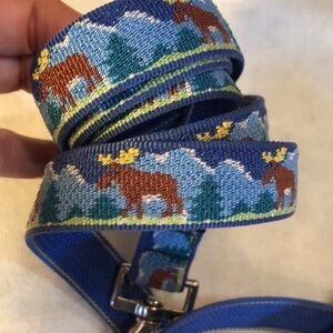 Lupine Moose Dog leash lobster claw close blk soft ribbed handle strap & collar